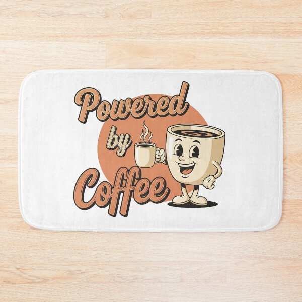 Item preview, Powered by Coffee – Retro Cute Coffee Cup Meme Art designed and sold by 001Haiba.