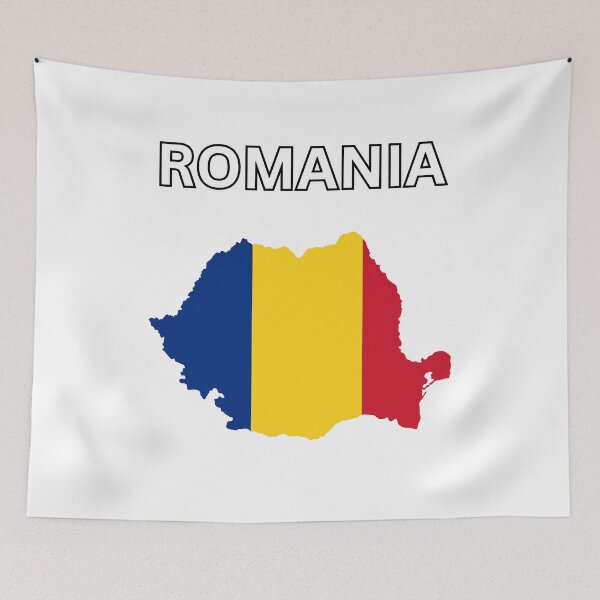 Aperçu de l'œuvre Carte du drapeau de la Roumanie créée et vendue par atomstartup.