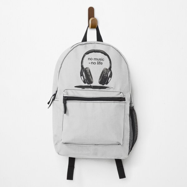 Item preview, No Music – No Life | Headphones Minimalist Black & White Design designed and sold by ProDesignByMK.