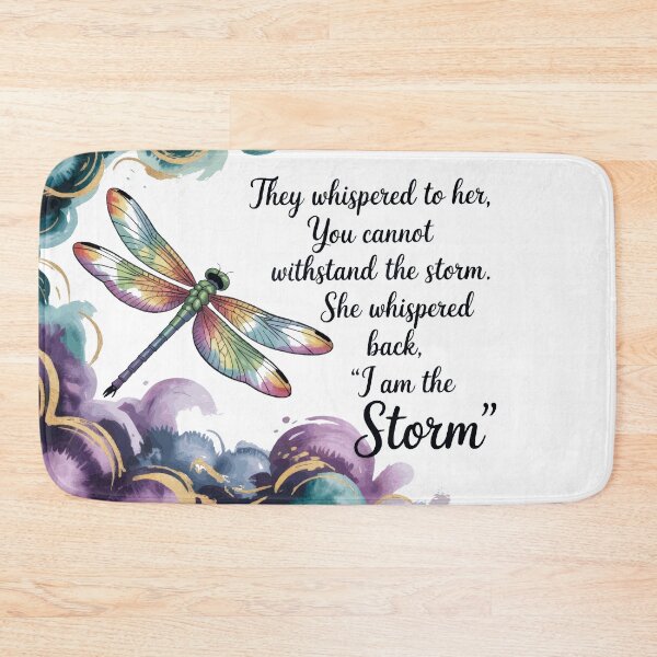 Item preview, They Whispered, "You Cannot Withstand The Storm." She Whispered Back, "I Am The Storm" Multicoloured Watercolor Dragonfly 002 designed and sold by TeesYouWant.