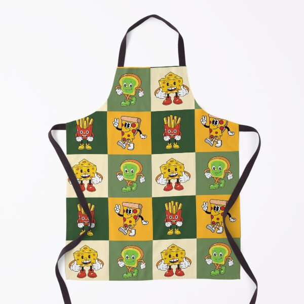 Item preview, Kawaii Food Quartet – Cheese, Pizza, Fries & Bread on Green-Yellow designed and sold by JirehKollezion.