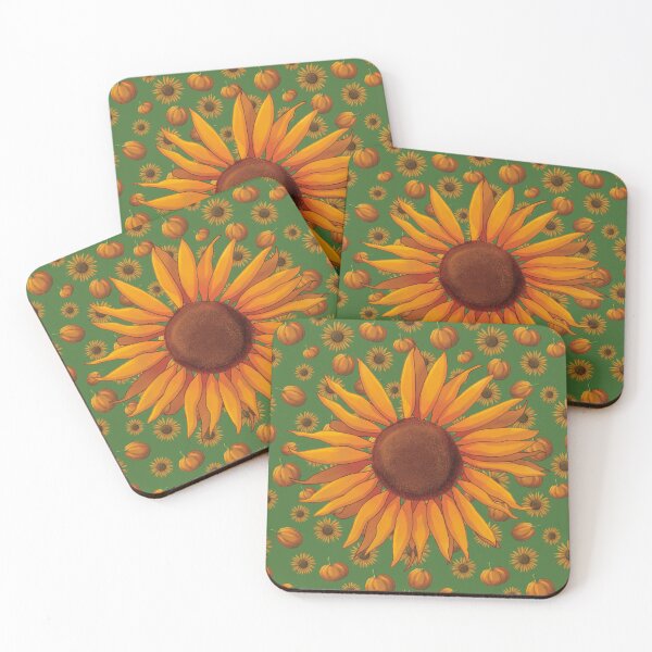 Item preview, Large sunflower on Pumpkin and sunflower pattern designed and sold by OhNoNotAgain42.