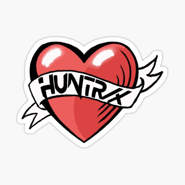 Huntrix fan heart retro tattoo K-pop demon hunters Sticker