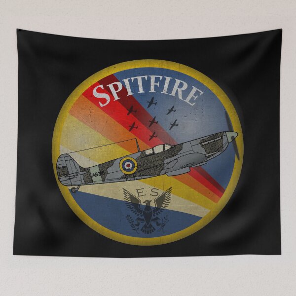 Item preview, Supermarine Spitfire retro (side, on black) designed and sold by Groenendijk.