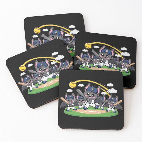 Item preview, Cute Baseball Bat Team – Funny Kawaii Bats Playing Baseball Design designed and sold by Kashear.