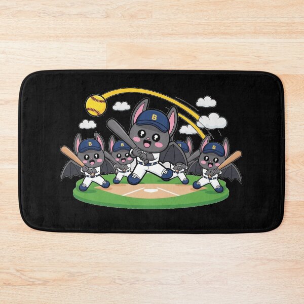 Item preview, Cute Baseball Bat Team – Funny Kawaii Bats Playing Baseball Design designed and sold by Kashear.