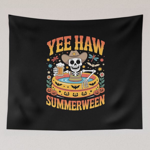 Item preview, Vintage Yee Haw Summerween Cowboy Skeleton Western Halloween Funny designed and sold by MissRasheedHam.