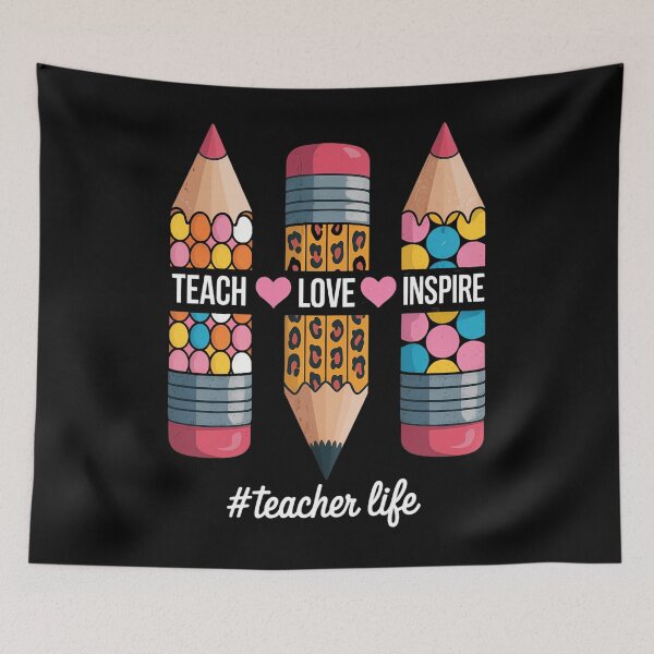 Item preview, Teacher Life Teach Love Inspire Pencils Inspirational designed and sold by Sunset4Bones.