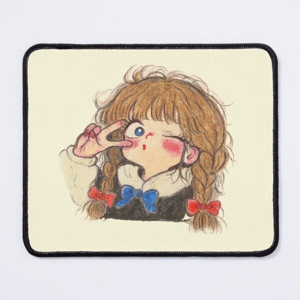 Item preview, Cute Winking Girl with Braids designed and sold by HerSteps.