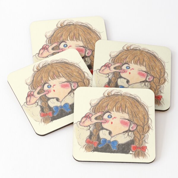 Item preview, Cute Winking Girl with Braids designed and sold by HerSteps.