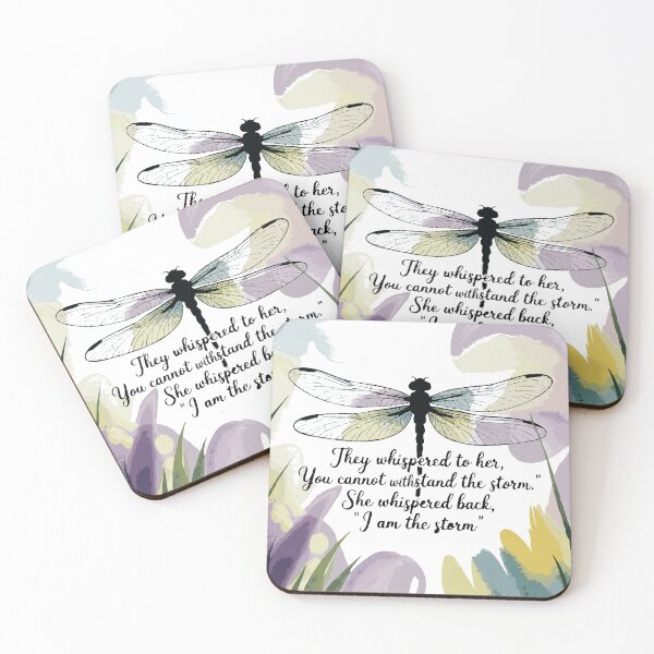 Item preview, They Whispered, "You Cannot Withstand The Storm." She Whispered Back, "I Am The Storm" Watercolor Dragonfly designed and sold by TeesYouWant.