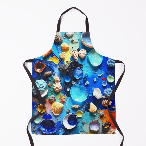 Item preview, Colorful Seashell Collage on Ocean Blue Background designed and sold by VikArtStudio.