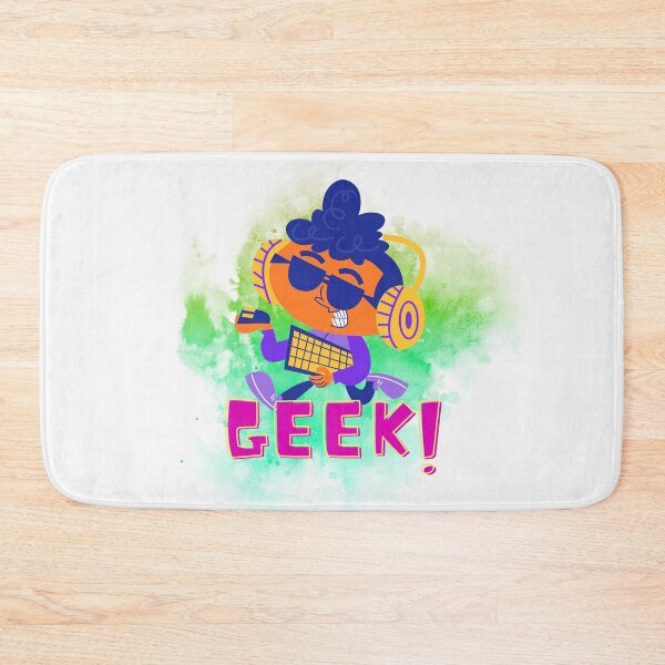 Item preview, Geek Guy with Laptop – Colorful Programmer with Headphones designed and sold by Lunaria Arts.
