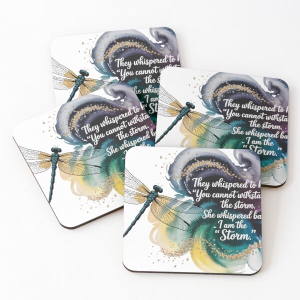 Item preview, They Whispered to her, "You Cannot Withstand The Storm." She Whispered Back, "I Am The Storm" Multicolored Watercolor Dragonfly 003 designed and sold by TeesYouWant.