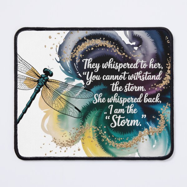 Item preview, They Whispered to her, "You Cannot Withstand The Storm." She Whispered Back, "I Am The Storm" Multicolored Watercolor Dragonfly 003 designed and sold by TeesYouWant.