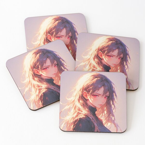 Item preview, Scarlet Gaze – Fiery Blonde Anime Girl Portrait designed and sold by NegarTv Designs.