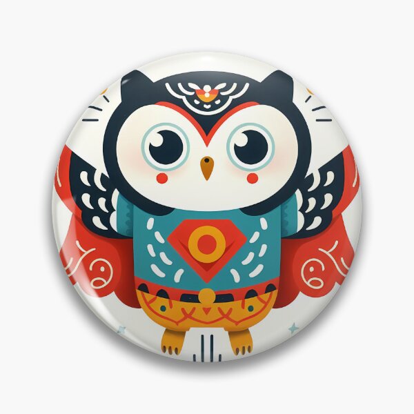 Item preview, Owl Superhero - Scandinavian Folk Art by heidiannemorris © designed and sold by FOLK ART FUSION by heidiannemorris.