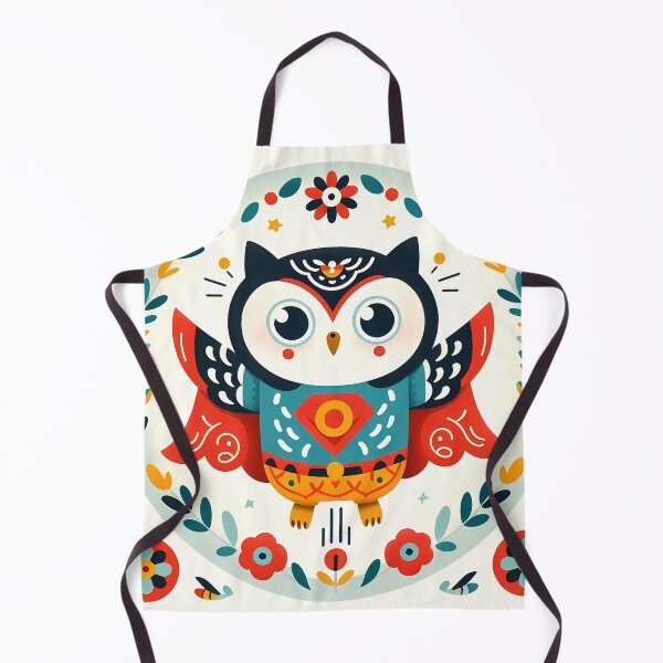 Item preview, Owl Superhero - Scandinavian Folk Art by heidiannemorris © designed and sold by FOLK ART FUSION by heidiannemorris.