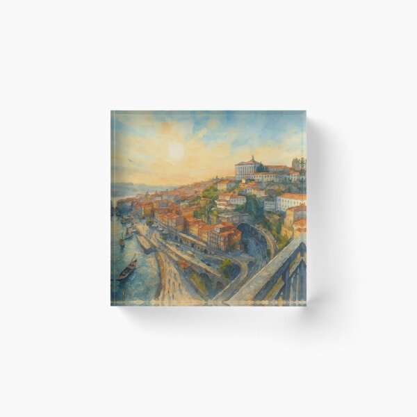 Item preview, Sunlit Porto: Watercolor View from Dom Luís I Bridge designed and sold by Moments Abroad.