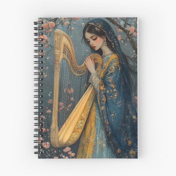 Item preview, Captivating Harpist Surrounded by Floral Blooms designed and sold by Artessie.