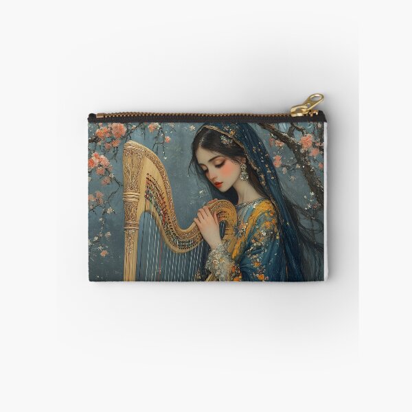 Item preview, Captivating Harpist Surrounded by Floral Blooms designed and sold by Artessie.
