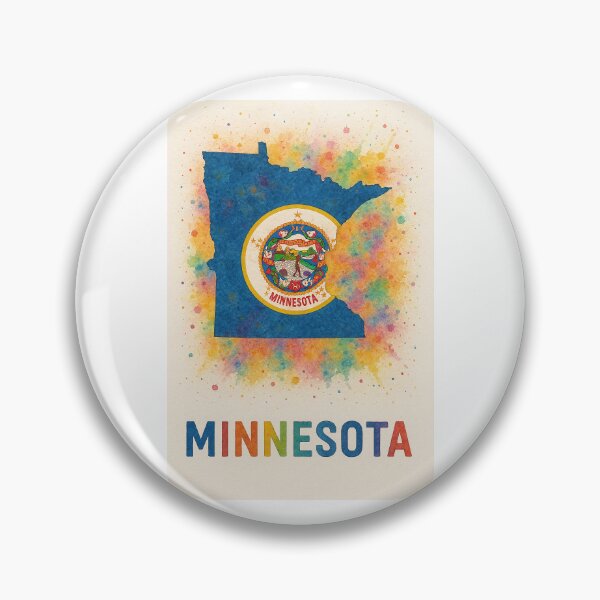 Item preview, Vibrant Watercolor Minnesota Map with State Seal designed and sold by ArtistrySky.