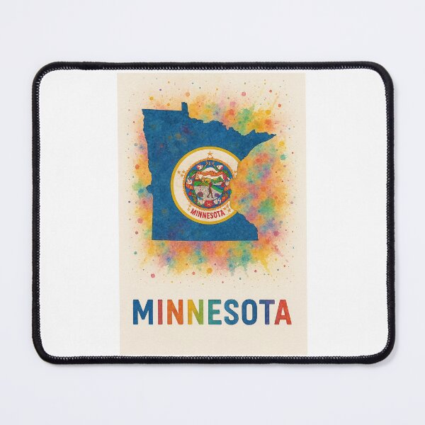 Item preview, Vibrant Watercolor Minnesota Map with State Seal designed and sold by ArtistrySky.