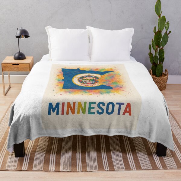 Item preview, Vibrant Watercolor Minnesota Map with State Seal designed and sold by ArtistrySky.