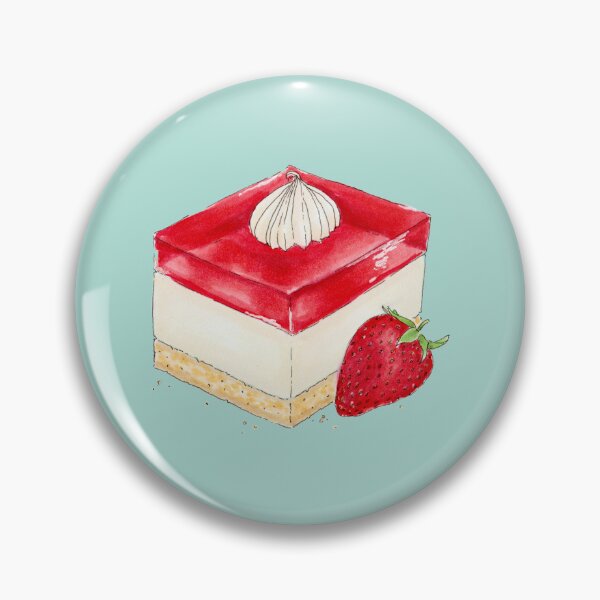 Item preview, Australian Strawberry Jelly Slice Dessert - Hand-drawn Traditional Illustration Drawing designed and sold by SChristineBrink.