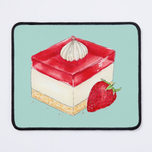 Item preview, Australian Strawberry Jelly Slice Dessert - Hand-drawn Traditional Illustration Drawing designed and sold by SChristineBrink.