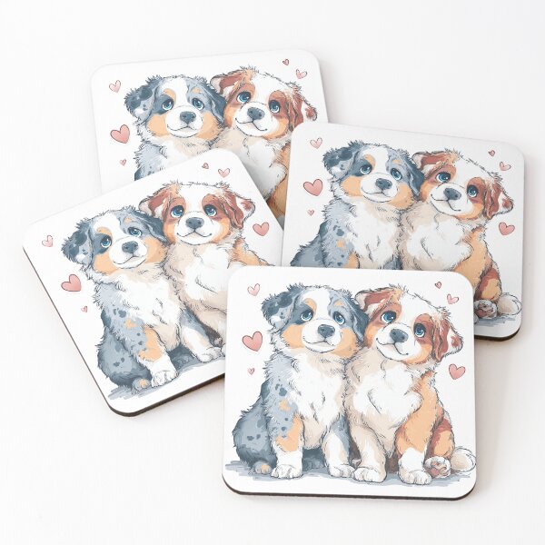 Item preview, Puppy Love: Aussie Duo Cuteness designed and sold by newnomads-art.