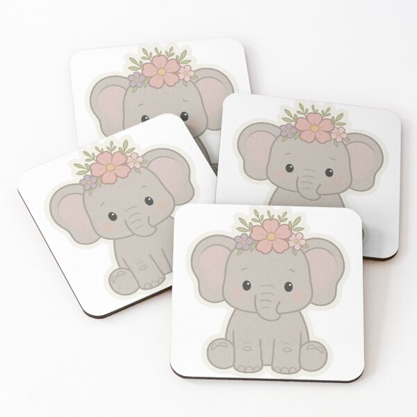 Item preview, Elephant Cute Animal Flower Crown Nature Pastel Aesthetic Vintage Retro designed and sold by SamiraArts.