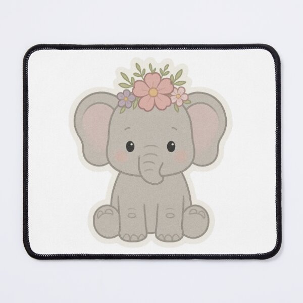 Item preview, Elephant Cute Animal Flower Crown Nature Pastel Aesthetic Vintage Retro designed and sold by SamiraArts.