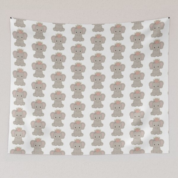Item preview, Elephant Cute Animal Flower Crown Nature Pastel Aesthetic Vintage Retro designed and sold by SamiraArts.