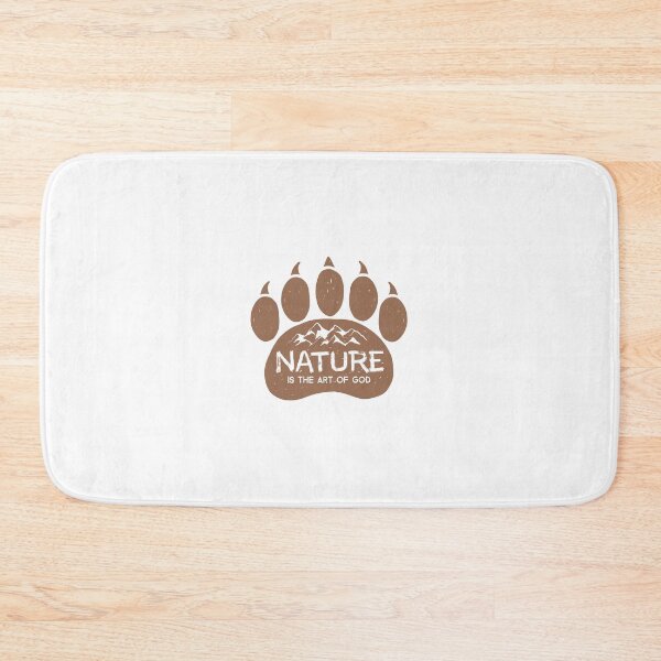 Item preview, Bear tracks, paw prints. Mountains and lettering. Vintage illustration for outdoor travel. Retro emblem. Nature is the art of god designed and sold by AnaVerana.