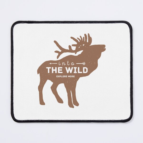 Item preview, Vintage retro illustration of moose with lettering. Wildlife, wild forest animals. Print for travelers. Into the wild designed and sold by AnaVerana.