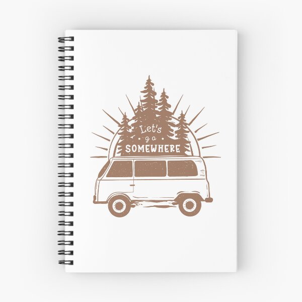 Item preview, Vintage Outdoor Travel Illustration. Vintage Camper Bus, Trees and Lettering designed and sold by AnaVerana.