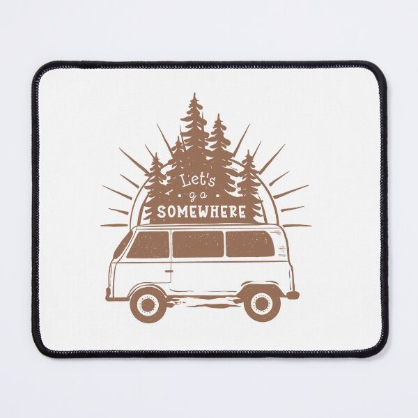 Item preview, Vintage Outdoor Travel Illustration. Vintage Camper Bus, Trees and Lettering designed and sold by AnaVerana.