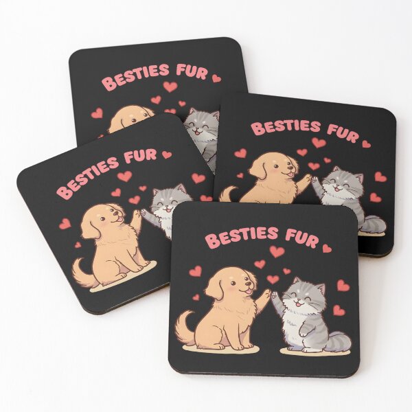 Item preview, Besties Fur-ever – Cute Dog and Cat Friendship T-Shirt  Kawaii Pet Lovers Gift designed and sold by JaroPrints.