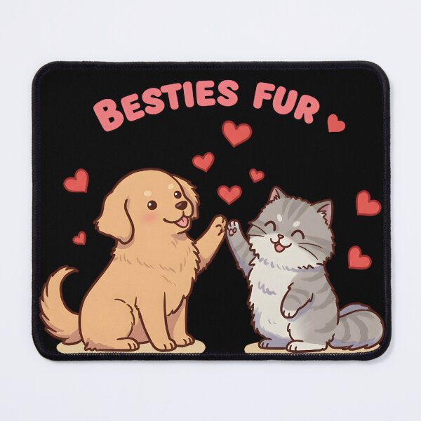Item preview, Besties Fur-ever – Cute Dog and Cat Friendship T-Shirt Kawaii Pet Lovers Gift designed and sold by JaroPrints.
