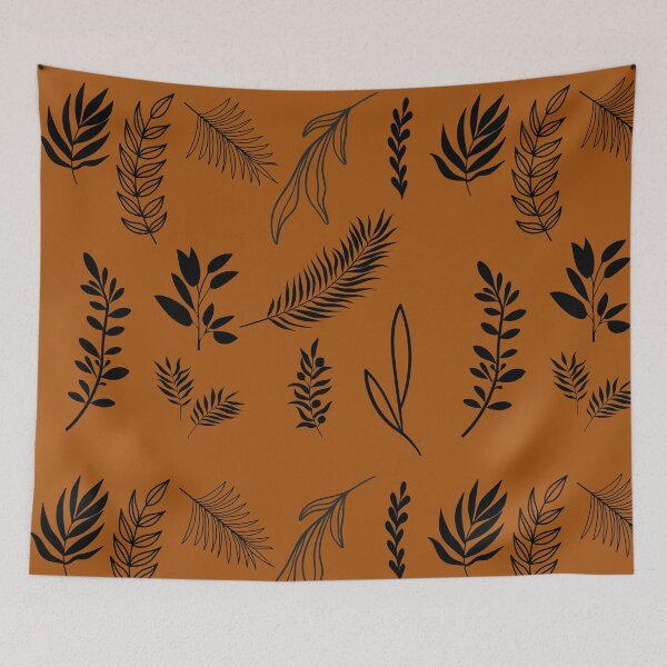 Item preview, Botanical Shadows – Minimalist Leaf Silhouettes on Burnt Orange designed and sold by lightandbright.
