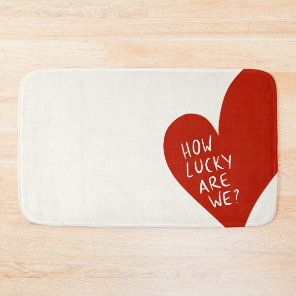 Item preview, How Lucky Are We? – Bold Red Heart Love Quote designed and sold by moonna designs.