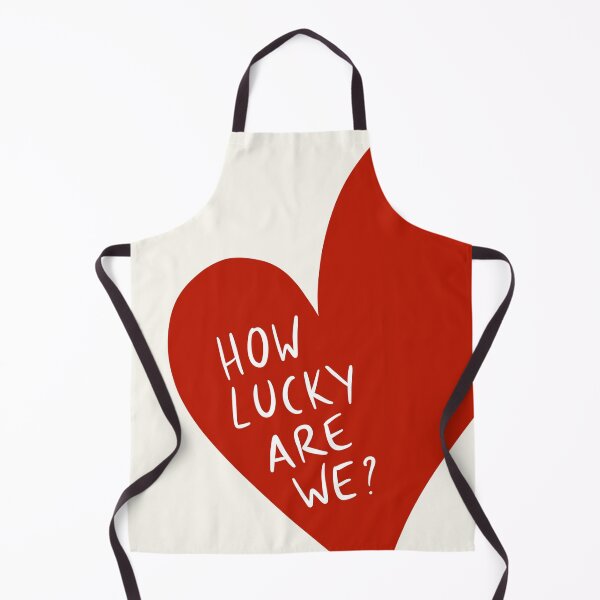 Item preview, How Lucky Are We? – Bold Red Heart Love Quote designed and sold by moonna designs.