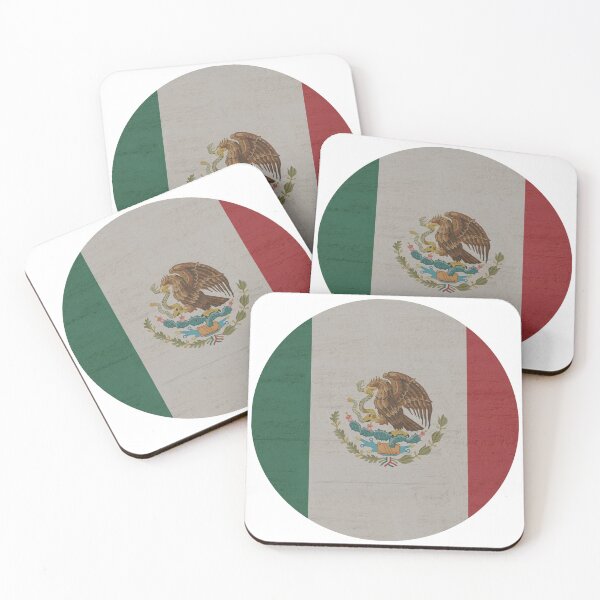 Item preview, Mexico Flag Emblem – Eagle and Serpent Circle Design designed and sold by Retro-Reverie.