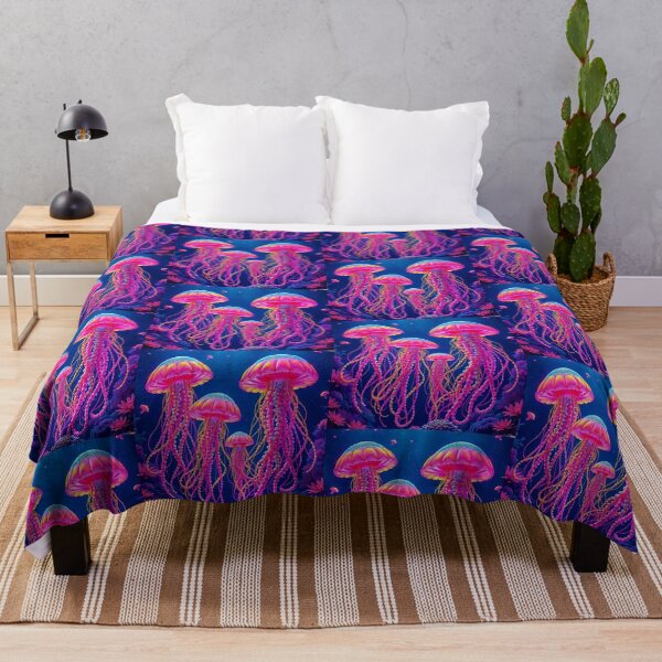 Item preview, Colorful neon colors with jellyfish family  designed and sold by Dogandesighn.