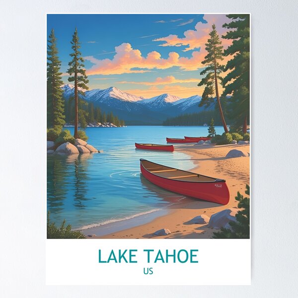 Serene Lake Tahoe Nature Art Poster