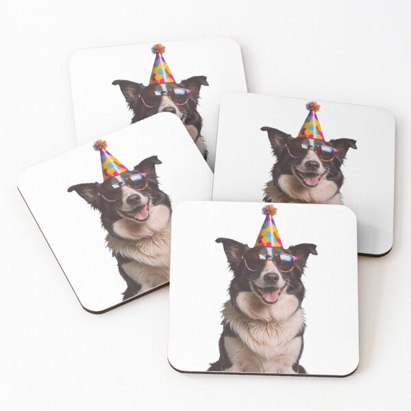Item preview, Border Collie Dog Birthday Party Hat Happy Balloons Celebrations Cute cool designed and sold by CheeseBlueprint.