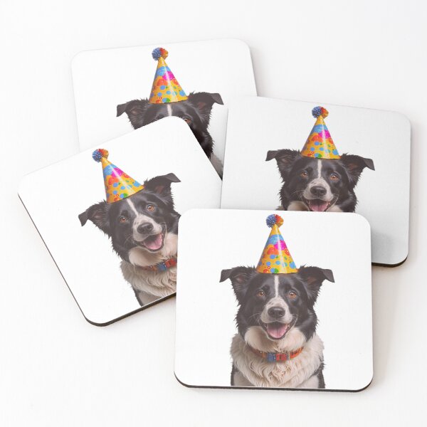 Item preview, Border Collie Dog Birthday Party Hat Happy Balloons Celebrations Cute cool designed and sold by CheeseBlueprint.