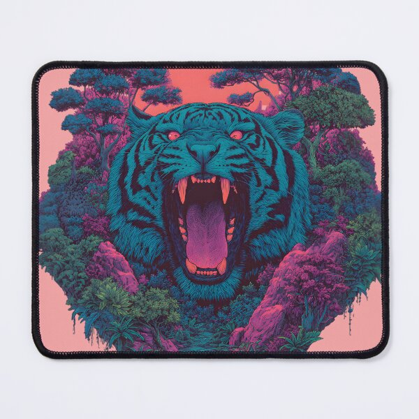 Item preview, Psychedelic Roaring Tiger | Cosmic Wild Energy Print designed and sold by Kollibri.