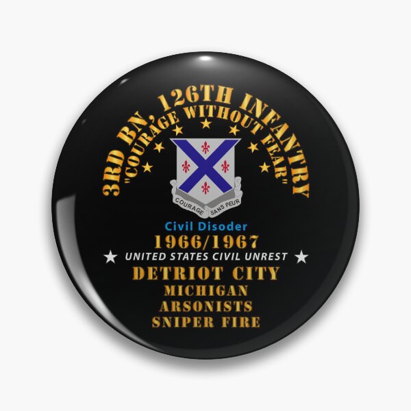 Item preview, Army - 3rd Bn 126th Infantry Detroit City MI - Arson - Sniper 1966 - 1967 - Civil Disorder designed and sold by Military Insignia Products.